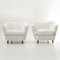 White Velvet Lounge Chairs, 1950s, Set of 2, Image 1