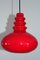 Vintage Red Glass Ceiling Light from Peill & Putzler, 1960s, Image 1