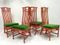 Chaises de Salon Vintage en Bambou Rouge et Velours Vert de Mcguire, Set de 6 6