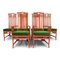 Vintage Red Bamboo and Green Velvet Dining Chairs from Mcguire, Set of 6, Image 1