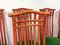 Sillas de comedor vintage de bambú rojo y terciopelo verde de Mcguire. Juego de 6, Imagen 4