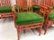 Chaises de Salon Vintage en Bambou Rouge et Velours Vert de Mcguire, Set de 6 3