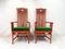 Chaises de Salon Vintage en Bambou Rouge et Velours Vert de Mcguire, Set de 6 9