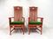 Vintage Red Bamboo and Green Velvet Dining Chairs from Mcguire, Set of 6 9