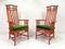 Chaises de Salon Vintage en Bambou Rouge et Velours Vert de Mcguire, Set de 6 10