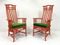 Vintage Red Bamboo and Green Velvet Dining Chairs from Mcguire, Set of 6 10