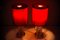 Rote Tischlampen von Austrolux, 2er Set 5