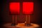 Rote Tischlampen von Austrolux, 2er Set 4