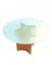 Round Frosted Glass Iluminated Coffee Table with Teak Foot, 1950s, Image 3