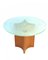 Round Frosted Glass Iluminated Coffee Table with Teak Foot, 1950s, Image 1