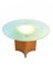 Round Frosted Glass Iluminated Coffee Table with Teak Foot, 1950s, Image 4