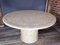 Runder Vintage Tisch aus Stein mit Messing Intarsie 4