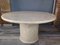 Vintage Circular Table in Stone with Brass Marquetry 1