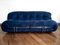 Blaues Soriana Samt Sofa von Afra & Tobia Scarpa für Cassina, 1970er 1