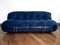 Soriana Blue Velvet Sofa by Afra & Tobia Scarpa for Cassina, 1970s 1