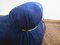 Sofá Soriana de terciopelo azul de Afra & Tobia Scarpa para Cassina, años 70, Imagen 6