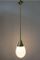 Lampe à Suspension Art Déco avec Verre Opalin, 1920s 4
