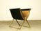 Mid-Century French Magazine Rack in Brass & Leather 9
