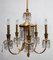 Gold Plated Brass & Crystals Kronleuchter von Lumi Milano, 1950er 4