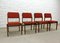 Teak and Stone Red Dining Chairs from TopForm, 1960s, Set of 4 2