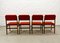 Esszimmerstühle aus Teakholz mit rotem Bezug von TopForm, 1960er, 4er Set 5