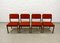 Esszimmerstühle aus Teakholz mit rotem Bezug von TopForm, 1960er, 4er Set 3