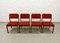 Teak and Stone Red Dining Chairs from TopForm, 1960s, Set of 4 3