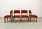 Chaises de Salon Rouges en Teck & Pierre de TopForm, 1960s, Set de 4 1