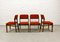 Teak and Stone Red Dining Chairs from TopForm, 1960s, Set of 4 1