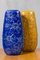 German Ceramic Vases in Blue and Ochre, 1970s, Set of 2 1