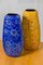 Jarrones alemanes de cerámica azul y ocre, años 70. Juego de 2, Imagen 2