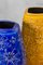 German Ceramic Vases in Blue and Ochre, 1970s, Set of 2, Image 3