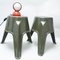 Khaki Fiberglass Stools, 1960s, Set of 2, Image 11