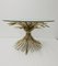 Vintage Gilt Metal Sheaf of Wheat Coco Chanel Side Table, 1960s 1