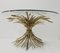 Vintage Gilt Metal Sheaf of Wheat Coco Chanel Side Table, 1960s 3