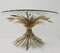 Vintage Gilt Metal Sheaf of Wheat Coco Chanel Side Table, 1960s, Image 3