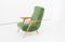 Italian Mid-Century Oak & Green Velvet Armchair, 1950s 8