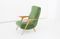 Italian Mid-Century Oak & Green Velvet Armchair, 1950s, Image 8