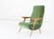 Italian Mid-Century Oak & Green Velvet Armchair, 1950s 6
