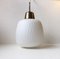 Reeded Glass & Brass Pendant Lamp, 1950s, Image 1