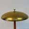 Swedish Brass & Teak Round Table Lamp, 1940s 5