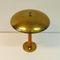 Swedish Brass & Teak Round Table Lamp, 1940s 2