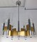 Italian Brass & Chrome Chandelier by Gaetano Sciolari, 1970s 1