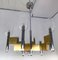 Italian Brass & Chrome Chandelier by Gaetano Sciolari, 1970s, Image 2