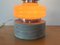 Vintage Tischlampen aus weißem & orangefarbenem Glas auf Stein Pedestal, 2er Set 5