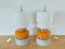 Vintage Orange and White Glass Table Lamps on Stone Pedestal, Set of 2 1
