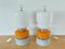 Vintage Orange and White Glass Table Lamps on Stone Pedestal, Set of 2, Image 1