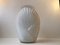 Ribbed Art Deco Vase in Cased White Opaline Glass, 1930s 1