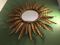 Vintage French Circular Golden Sunburst Mirror, 1960s, Image 4