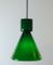 German Green Glass Pendant Light from Limburg, 1970s 1